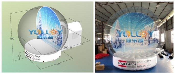 inflatabe snow globe photo booth
