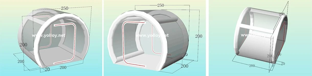 design drafts of inflatable tunnel tent