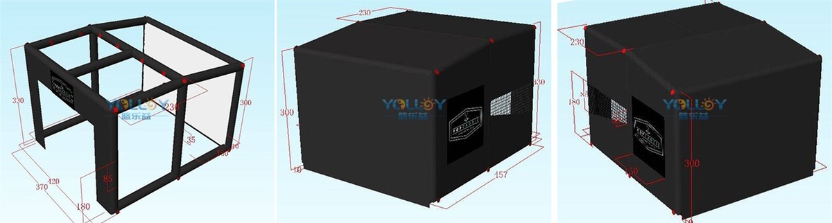 3D Design Drafts of Inflatable Golf Sim Bay Room Tent 3D Design Drafts of Inflatable Golf Sim Bay Room Tent