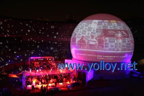 Inflatable Projection Dome Tent for outside looking